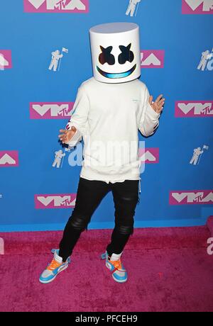Marshmello arrives at the 2018 MTV Video Music Awards, VMAs, at Radio City Music Hall in New York City, USA, on 20 August 2018. | usage worldwide Stock Photo