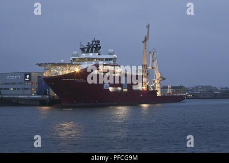 Russia. 21st Aug, 2018. All hyperbaric tie-in activities are handled from the Skandi Arctic dive support vessel. She carries all of the equipment necessary to perform the underwater welding. She also accommodates a crew of welding and diving specialists. All of the equipment, including pipeline handling frames, lift bags, the cutting tool and the welding habitat, are deployed and operated by the vessel. Credit: Nord Stream Ag/Russian Look/ZUMA Wire/Alamy Live News Stock Photo