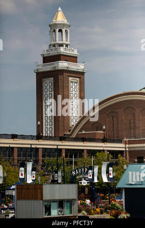 Chicago's Navy Pier, a popular tourist attraction. Stock Photo