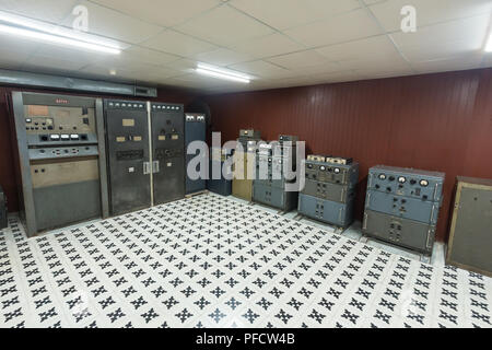 Underground bunker used by the government during the Vietnam War, in Independence Palace (Reunification Palace), Ho Chi Minh City, Vietnam Stock Photo