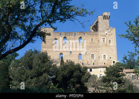 France, Provence, Vaucluse, Chateauneuf-du-Pape, ruins of Chateau des Papes, dating from 14th century Stock Photo