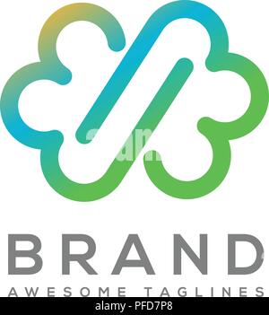 simple Infinity cloud color logo design vector. abstract Cloud logo template. Stock Vector