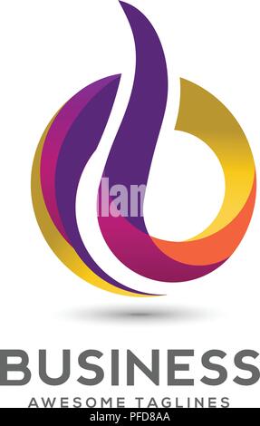 Letter B Colorful Logo Design Vector. Creative letter B Rainbow Gradient logo concept Illustration. Stock Vector