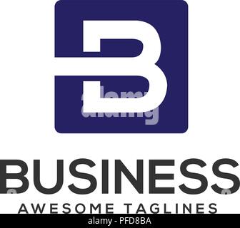 letter B with square background logo design vector illustration template, creative letter B logo vector Stock Vector
