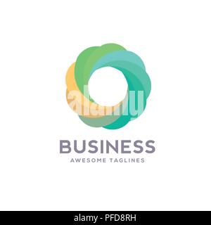 circle logo various colors Vector , best Abstract flow logo template. Round shape and infinity loop symbol, technology icon, geometric logo Stock Vector