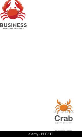 love Crab vector illustration logo style. Seafood Restaurant logo design.simple ocean crab logo vector Stock Vector