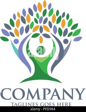 family health logo vector, Family tree logo and plant, family care symbol icon design vector. Stock Vector