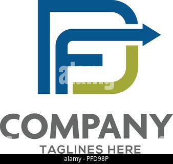 FD letter logo design vector illustration template, F letter logo vector, letter F and D logo vector, creative Letter FD letter logo Stock Vector