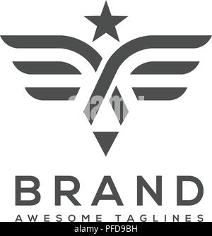 best simple Vector wings logo . Winged logo company and icon wing flying, eagle wing brand and logotype wing bird illustration Stock Vector