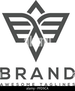 best simple Vector wings logo . Winged logo company and icon wing flying, eagle wing brand and logotype wing bird illustration Stock Vector