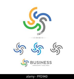 infinity loop logo vector, technology icon, geometric curve continues logo, Company logo, Logo design, Vector logo element,abstract tech logo Stock Vector