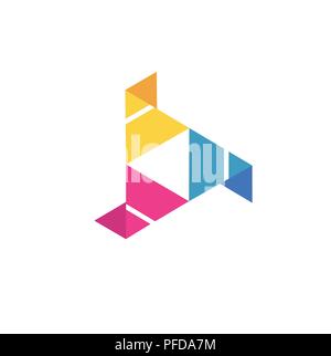 Media play logo design vector with concept of colorful play music icon ...
