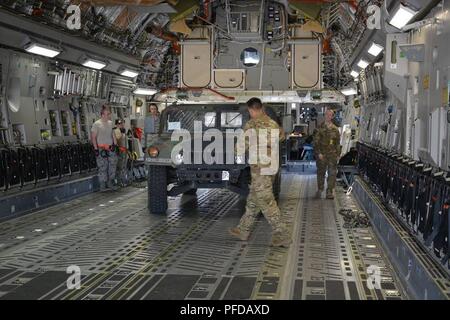 Jury Rigging Humvee Cavalry Soldiers guide a Humvee during tactical operations at Saber ...