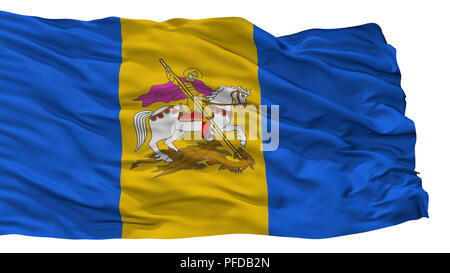 Kiev Oblast City Flag, Ukraine, Isolated On White Background Stock Photo