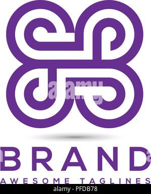 abstract lines Letter H logo design template elements Stock Vector