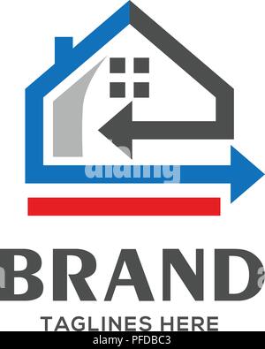 home loan logo, Real estate vector logo, Home with window simple house symbol, realty building logo Stock Vector