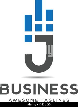 creative Letter J data logo design template elements, j letter business best logo design, alphabet logo design Stock Vector