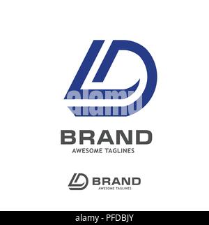 Letter DL logo icon design template elements. Logo initial letter D.Business corporate letter DL logo design vector. Simple and clean flat design Stock Vector