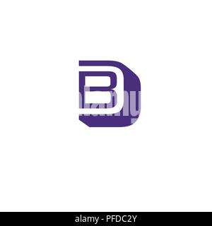 BD letter logo design vector illustration template, B letter logo vector, letter D and B logo vector, creative Letter BD letter logo Stock Vector