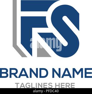FS letter logo design vector illustration template,  letter FS logo vector, letter F and S logo vector, creative Letter FS letter logo Stock Vector
