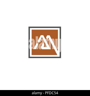 letter M square logo design vector illustration template, M letter logo vector, creative Letter M letter logo Stock Vector