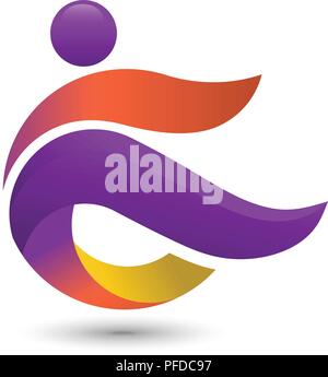 Colorful people logo design vector illustration Stock Vector Image ...