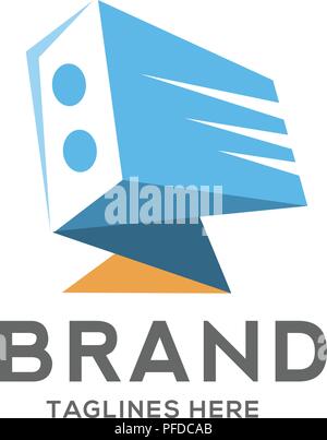 creative power abstract, sound power logo, Dynamic vector symbol Stock Vector