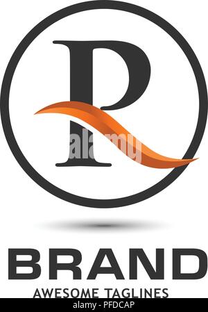 OR O R Letter Modern Logo Design with Swoosh Cutting the Middle Letters ...
