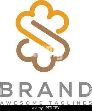 Infinity cloud letter s logo design vector, Cloud letter s logo template. Stock Vector