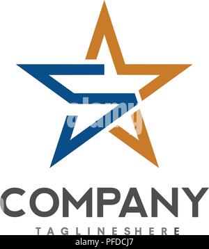 initial letter S Star color vector logo,Star color icon, star rating, rank. Star astrology symbol. Star icon logotype. Sport star logo. Astronomy star Stock Vector
