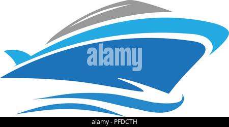 elegant and modern vector yacht, speed boat , ship logo, sail boat logo vector Stock Vector