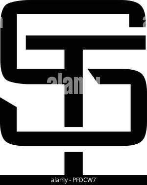 letter ST monogram logo design vector illustration template,, letter S and T logo vector, creative Letter ST letter logo Stock Vector