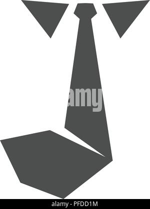 Tie icon vector solid logo illustration pictograph isolated on white. Job interview and hunting career and resume job seeker vector Stock Vector