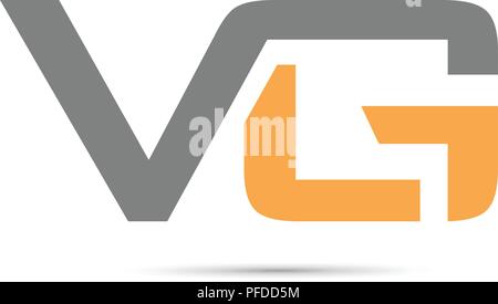 VG letter logo design, initial logo design, letter logo design, VG letter combination logo concept Stock Vector