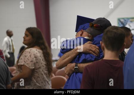 Cadets from the South Carolina Youth Challenge Academy Class 40 graduate from the 22-week Residential Phase of the program at McCrady Training Center, Eastover, South Carolina, June 13, 2018. Stock Photo