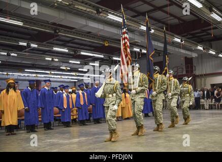 Cadets from the South Carolina Youth Challenge Academy Class 40 graduate from the 22-week Residential Phase of the program at McCrady Training Center, Eastover, South Carolina, June 13, 2018. Stock Photo