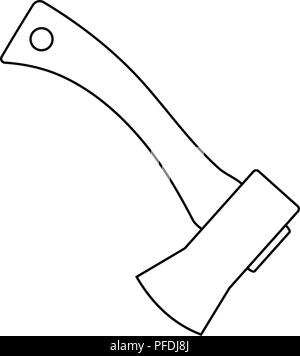 Icon of camping axe. Thin line design. Vector illustration. Stock Vector