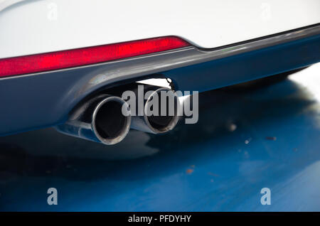 Close-up car exhaust pipe Stock Photo