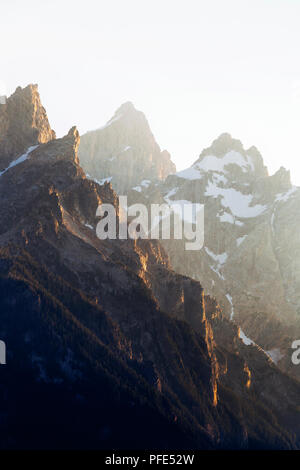 Mountains at sunset in Grand Tetons National Park, USA Stock Photo