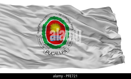 Coronel Portillo City Flag, Peru, Isolated On White Background Stock Photo