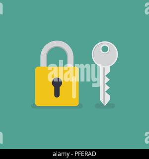 Lock and key icon. Vector illustration Stock Vector