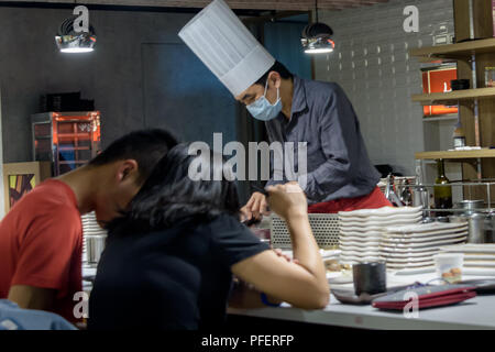 its tradition asian Japanese grill  delicious in Taipei Taiwan Stock Photo