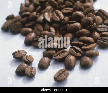 Pile of coffee beans, close up Stock Photo