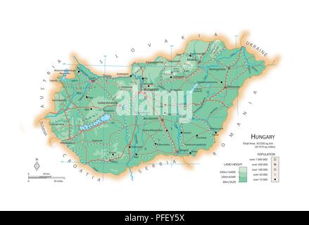 Map of Hungary Stock Photo