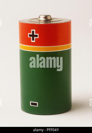 Battery sign with plus and minus sign in the form of a hologram with ...