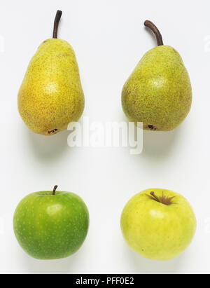 Two pears and two apples Stock Photo