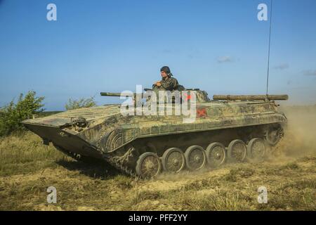 USTKA, Poland (June 12, 2018) Polish Land Forces members operate a Boyevaya Mashina Pekhoty 1 infantry fighting vehicle during a training mechanized assault for exercise Baltic Operations (BALTOPS) 2018 in Ustka, Poland, June 12, 2018. BALTOPS is the premier annual maritime-focused exercise in the Baltic region and one of the largest exercises in Northern Europe enhancing flexibility and interoperability among allied and partner nations. (Marine Corps Stock Photo