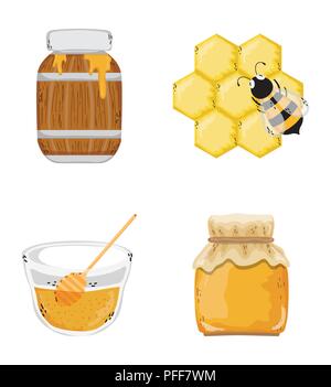 Set of honeycom icons Stock Vector