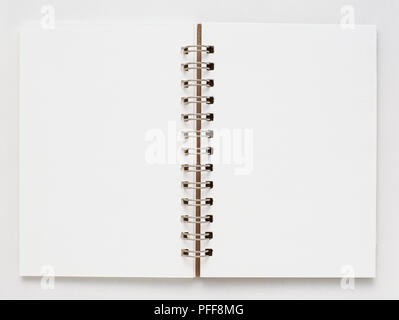 Spiral-bound notebook, open Stock Photo