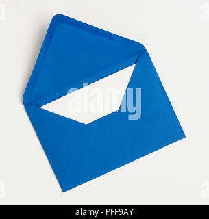 Envelope with flap open and letter inside. Stock Photo